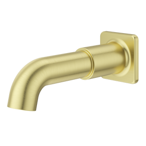 Square Non-Divertering Tub Spout in Brushed Gold