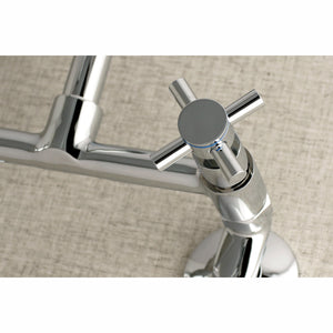Kingston Brass Concord 8-Inch Adjustable Center Wall Mount Kitchen Faucet, Polished Chrome