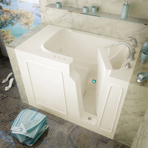 MediTub Walk-In 29 x 52 Left Drain Biscuit Whirlpool Jetted Walk-In Bathtub