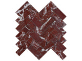 Anatolia Tile 1.25X4 Tuscano Rosso Herringbone Polished Marble Mosaic 5001-0365-0 * 1 Sheet = .89 Sqft * Tuscano Rosso Herringbone 1.25x4 - premium natural stone mosaic tile from Anatolia Tile, available at PoshHaus showroom in Keene, NH