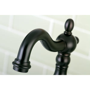 Kingston Brass KS7975AL English Country Bridge Bathroom Faucet with Brass Pop-Up, Oil Rubbed Bronze