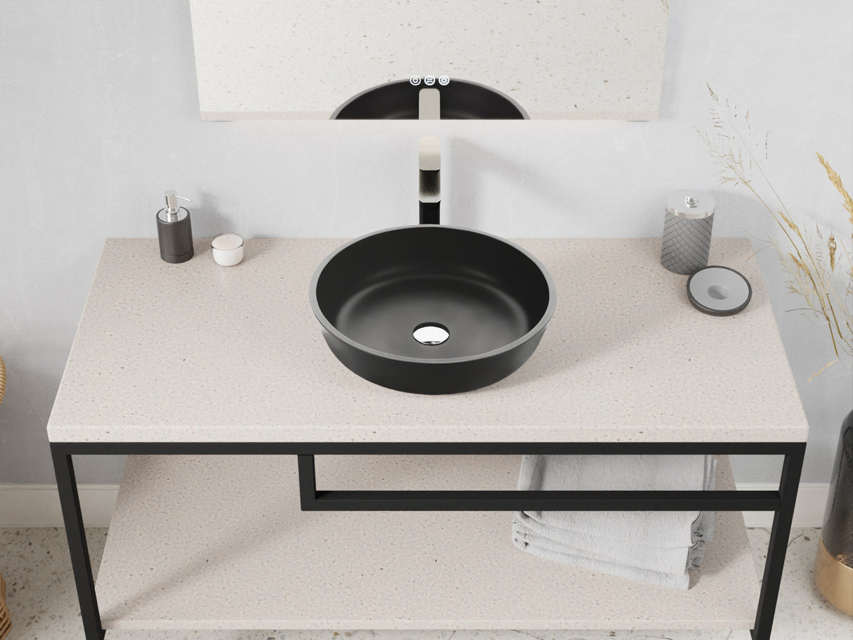 ANZZI LS-AZ907MB Allegro Round Glass Vessel Bathroom Sink