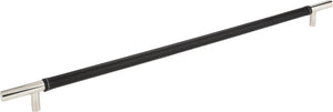 Atlas Homewares Zanzibar Black Appliance Pull 17 Inch (c-c) Leather Polished Chrome
