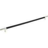 Atlas Homewares Zanzibar Black Appliance Pull 17 Inch (c-c) Leather Polished Chrome