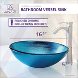 ANZZI LS-AZ045 Enti Series Deco-Glass Vessel Sink in Lustrous Blue