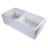 ALFI brand AB3618DB-W  36" White Smooth Apron Thick Wall Fireclay Double Bowl Farm Sink