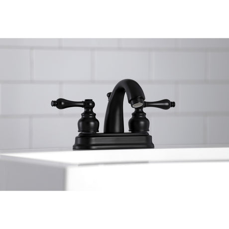 Kingston Brass KB5610AL Restoration 4 in. Centerset Bathroom Faucet, Matte Black