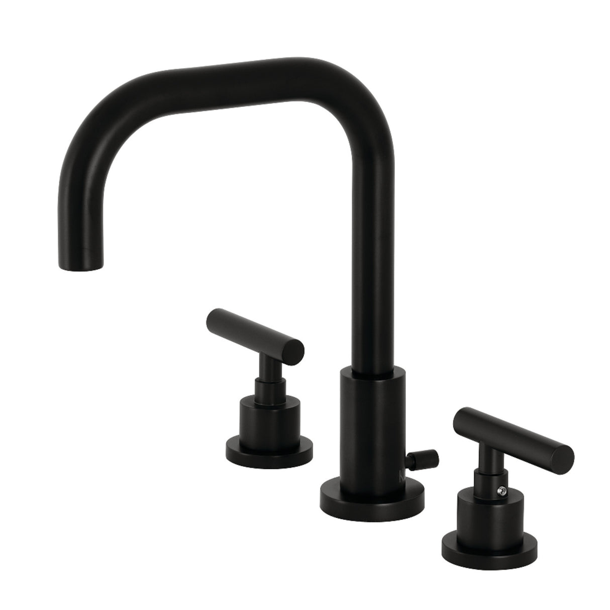Kingston Brass FSC8930CML Manhattan Widespread Bathroom Faucet with Brass Pop-Up, Matte Black