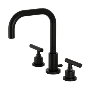 Kingston Brass FSC8930CML Manhattan Widespread Bathroom Faucet with Brass Pop-Up, Matte Black