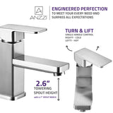 ANZZI L-AZ122BN Naiadi Single Hole Single Handle Bathroom Faucet in Brushed Nickel