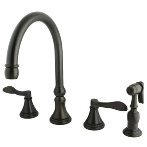 Kingston Brass KS2795DFLBS Widespread Kitchen Faucet, Oil Rubbed Bronze