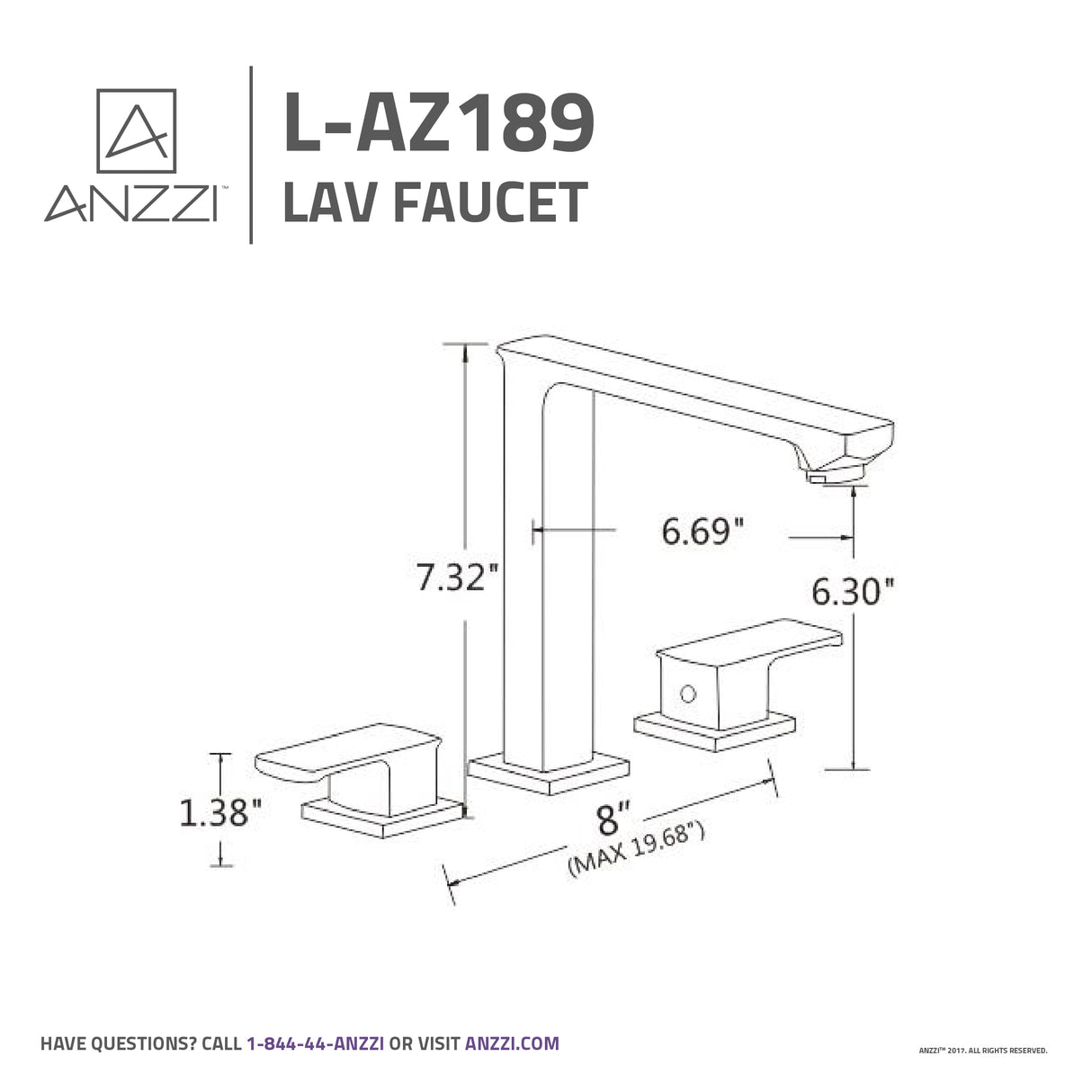 ANZZI L-AZ189ORB Alpine 8 in. Widespread 2-Handle Bathroom Faucet in Oil Rubbed Bronze