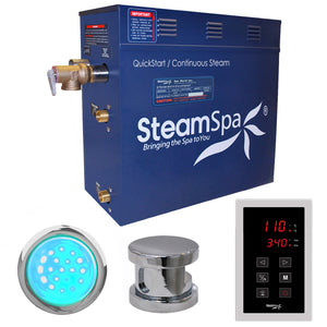 SteamSpa Indulgence 7.5 KW QuickStart Acu-Steam Bath Generator Package in Polished Chrome INT750CH