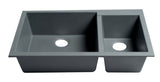 ALFI brand AB3319UM-T Titanium 34" Double Bowl Undermount Granite Composite Kitchen Sink