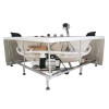 EAGO AM200  5' Rounded Modern Double Seat Corner Whirlpool Bath Tub with Fixtures