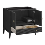 Myrrin 36" Vanity, Carbon Oak w/ 3 CM Eternal Jasmine Pearl Silestone Top