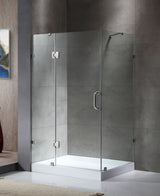 ANZZI SDAZ03-01C-022L Archon 46 in. x 72 in. Framed Hinged Shower Door in Chrome with Port 36 x 48 in. Shower Base in White
