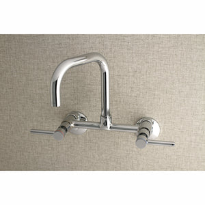 Kingston Brass Concord 8-Inch Adjustable Center Wall Mount Kitchen Faucet, Polished Chrome