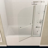 ANZZI SD05401BN-3060R 5 ft. Acrylic Right Drain Rectangle Tub in White With 48 in. x 58 in. Frameless Tub Door in Brushed Nickel