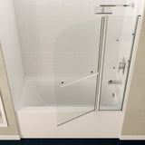 ANZZI SD05401BN-3260R 5 ft. Acrylic Right Drain Rectangle Tub in White With 48 in. x 58 in. Frameless Tub Door in Brushed Nickel