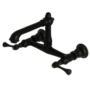 Kingston Brass KS7240BL Wall Mount Bathroom Faucet, Matte Black