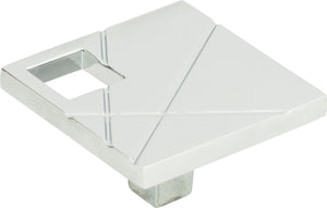 Atlas Homewares Modernist Left Square Knob 1 1/2 Inch Polished Chrome