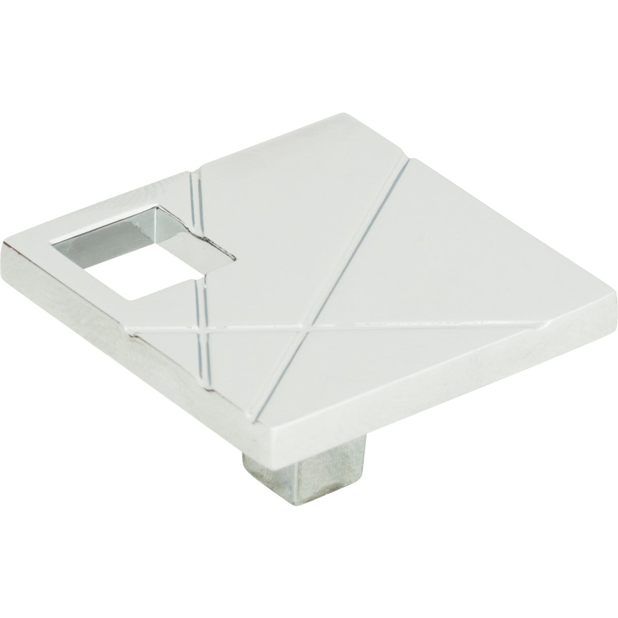 Atlas Homewares Modernist Left Square Knob 1 1/2 Inch Polished Chrome