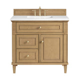 Lorelai 36" Single Vanity, Light Natural Oak w/ 3 CM White Zeus Silestone Top