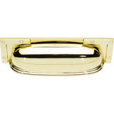 Atlas Homewares Campaign L-Bracket Cup Pull 3 3/4 Inch (c-c) Polished Brass