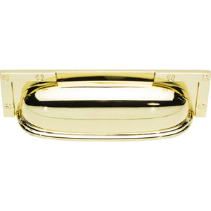 Atlas Homewares Campaign L-Bracket Cup Pull 3 3/4 Inch (c-c) Polished Brass