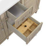 Lorelai 60" Double Vanity, Whitewashed Oak, w/ 3 CM Phantome Eclos Top