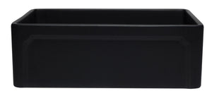 ALFI brand AB3020SB-BM 30 inch Black Reversible Single Fireclay Farmhouse Kitchen Sink