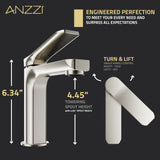 ANZZI L-AZ900BN Single Handle Single Hole Bathroom Faucet With Pop-up Drain in Brushed Nickel