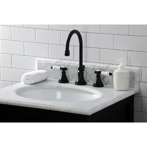 Kingston Brass KS2980BPL Bel-Air Widespread Bathroom Faucet with Brass Pop-Up, Matte Black
