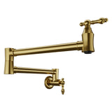 ANZZI KF-AZ259BG Marca 360-Degree 24" Wall Mounted Pot Filler with Dual Swivel in Brushed Gold