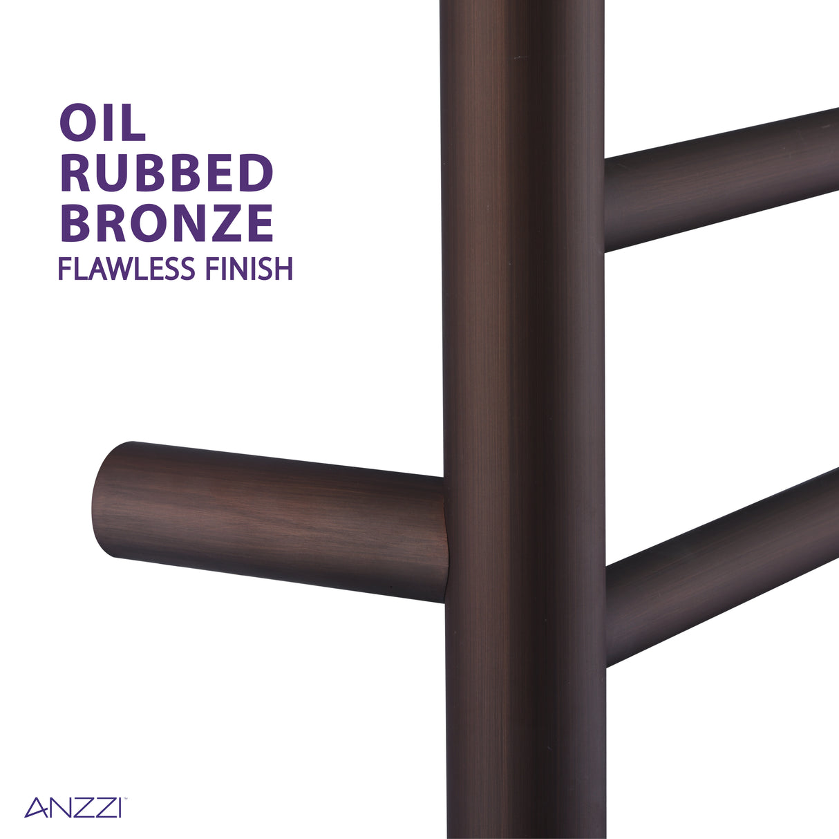 ANZZI TW-AZ027ORB Gown 7-Bar Stainless Steel Wall Mounted Towel Warmer in Oil Rubbed Bronze