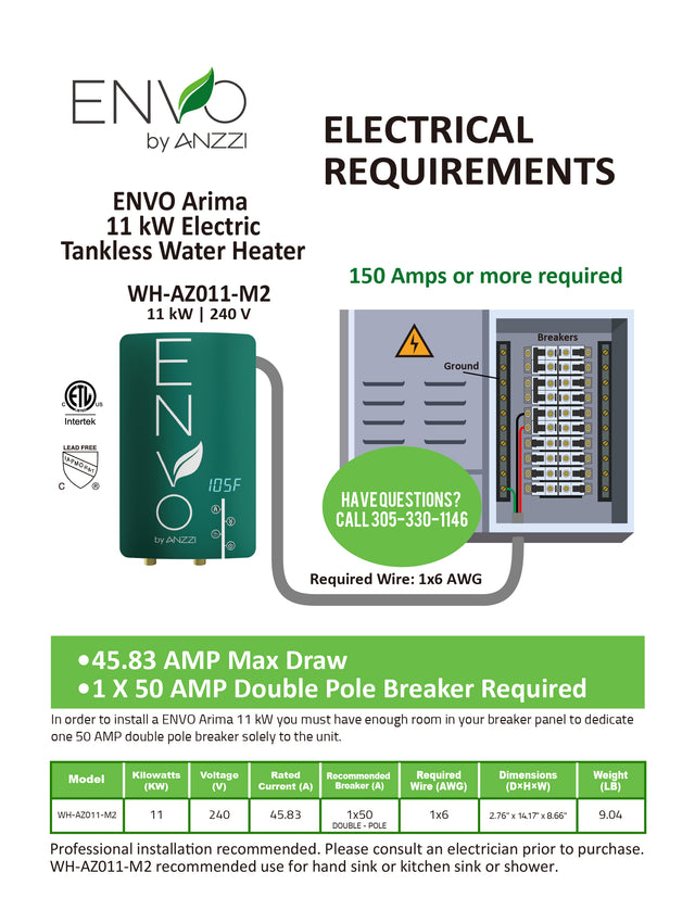 ENVO Arima Two-Pack 11 kW Tankless Electric Water Heater