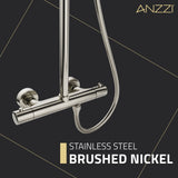 ANZZI SH-AZ101BN Heavy Rainfall Stainless Steel Shower Bar with Hand Sprayer in Brushed Nickel
