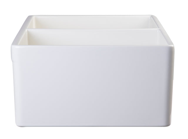 ALFI brand AB538-B Biscuit 32" Smooth Apron Double Bowl Fireclay Farmhouse Kitchen Sink