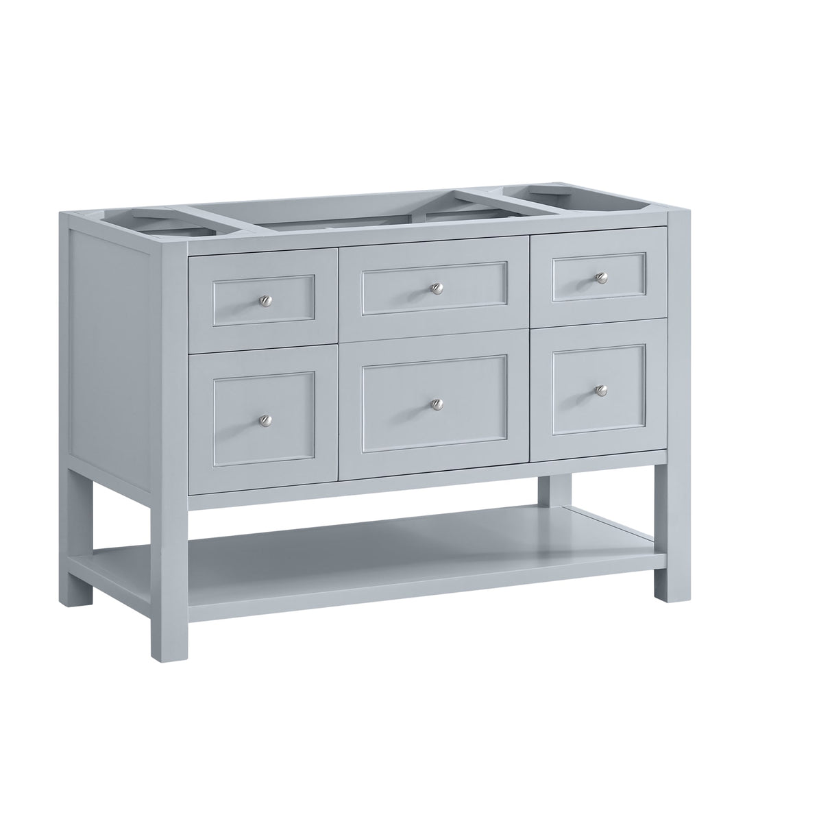 Breckenridge 60" Single Vanity, Serenity Blue, w/ 3 CM Eternal Jasmine Pearl Silestone Top w/ FreePower Wireless Charger