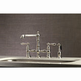 Kingston Brass KS7276ALBS Kitchen Faucet with Side Sprayer, Polished Nickel