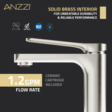 ANZZI L-AZ900BN Single Handle Single Hole Bathroom Faucet With Pop-up Drain in Brushed Nickel