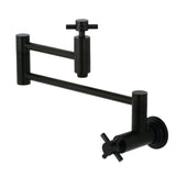 Kingston Brass KS8100DX Concord Wall Mount Pot Filler Kitchen Faucet, Matte Black