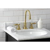 Kingston Brass KS2987BAL Heirloom Widespread Bathroom Faucet with Brass Pop-Up, Brushed Brass