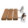 ALFI brand ABS16S-PC Polished Chrome 16" Folding Teak Wood Shower Seat Bench