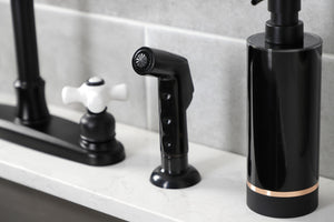 Kingston Brass FB7790PXSP Victorian 8" Centerset Kitchen Faucet with Sprayer, Matte Black
