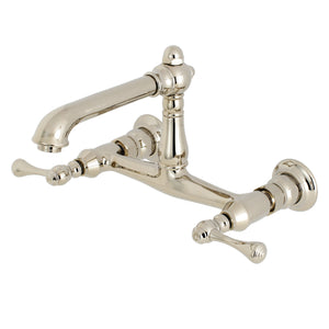 Kingston Brass KS7246BL Wall Mount Bathroom Faucet, Polished Nickel