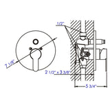 ALFI brand AB3101-BN Brushed Nickel Shower Valve Mixer with Rounded Lever Handle and Diverter
