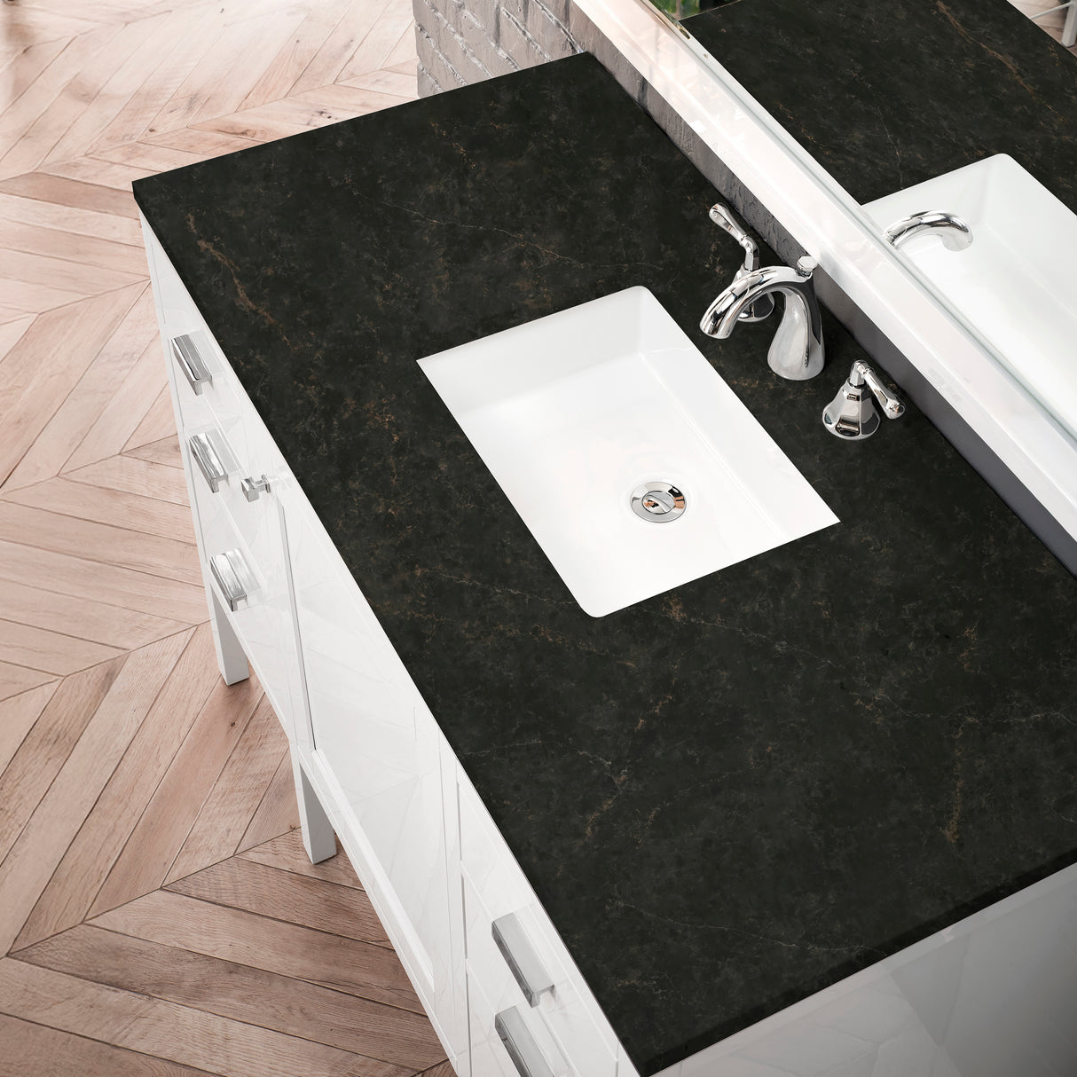 Addison 48" Single Vanity, Glossy White, w/ 3 CM Phantome Eclos Top
