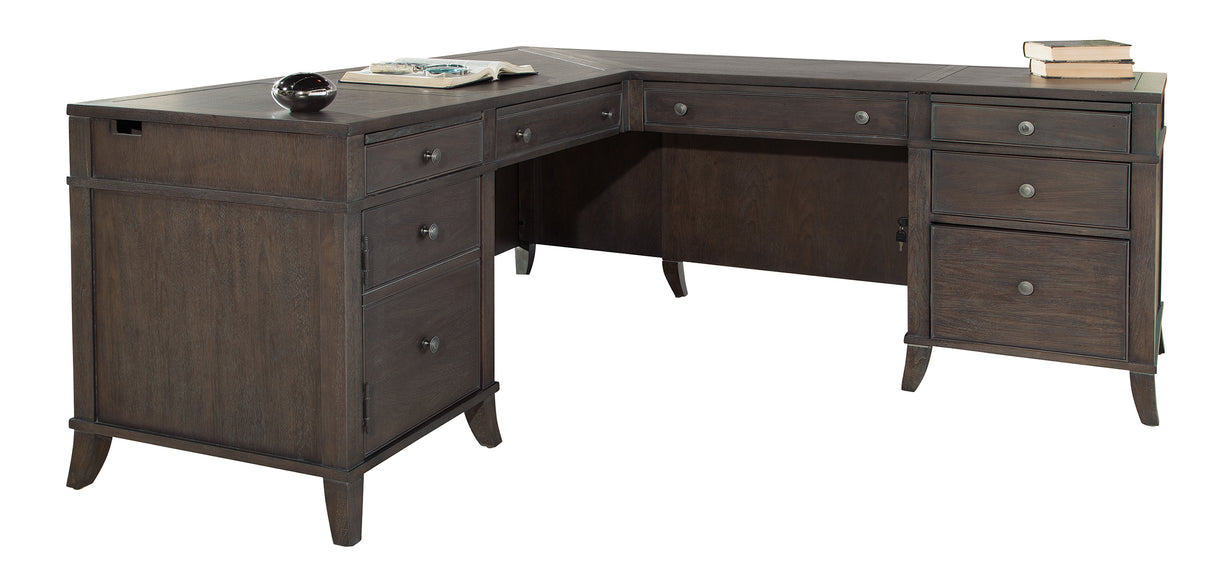 Hekman 79327 Urban 72.5in. x 72.5in. x 30.25in. Executive L-shape Desk